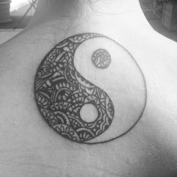 yin yang tattoo back